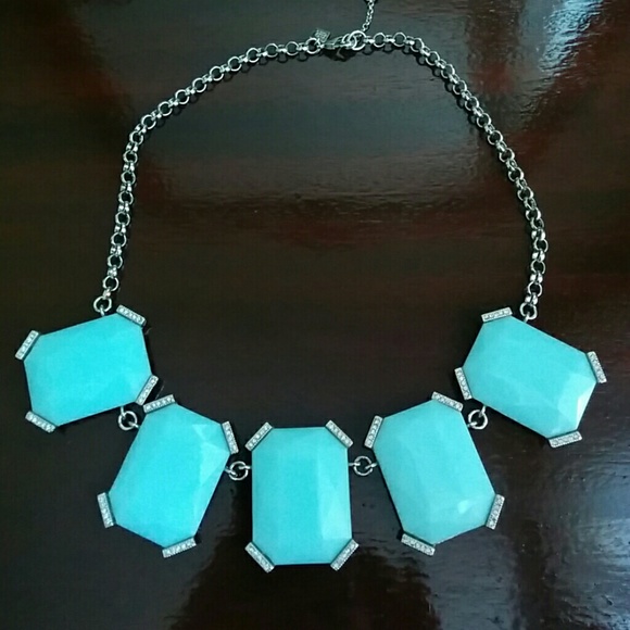 Banana Republic Jewelry - Banana republic blue and silver statement necklace