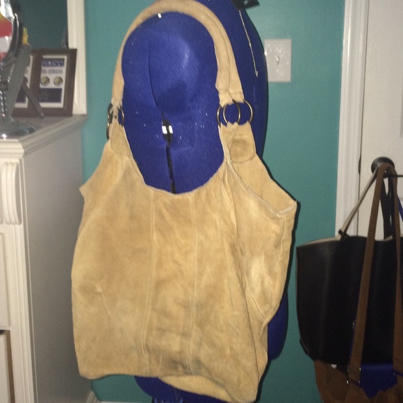 Tan suede boho bag