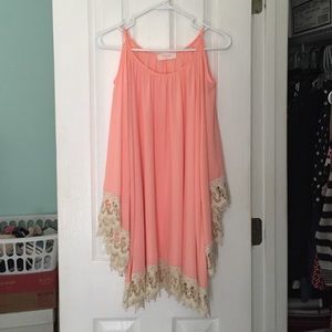Coral Crochet Dress
