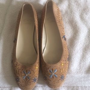 Joan & David embellished suede flats