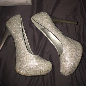 Silver high heels