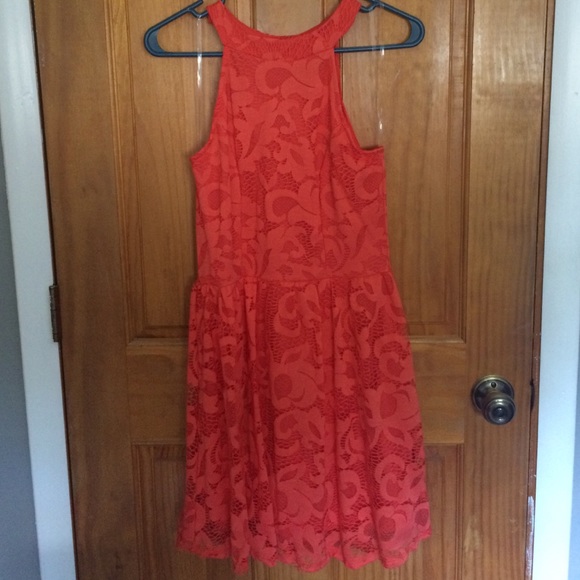 🌺HP🌺 Coral Orange Lace Dress - Picture 4 of 4