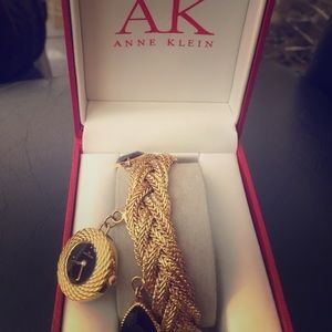 Anne Klein gold bangle watch