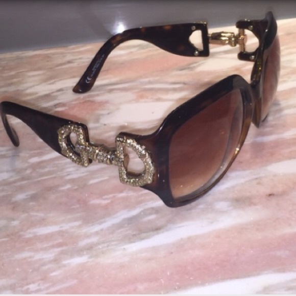 Gucci Rhinestone Horsebit Sunglasses