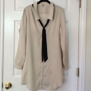 COPE at Urban Outfitters tie neck shirt dress