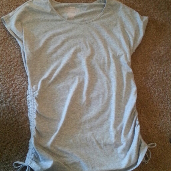 Light grey maternity t shirt.