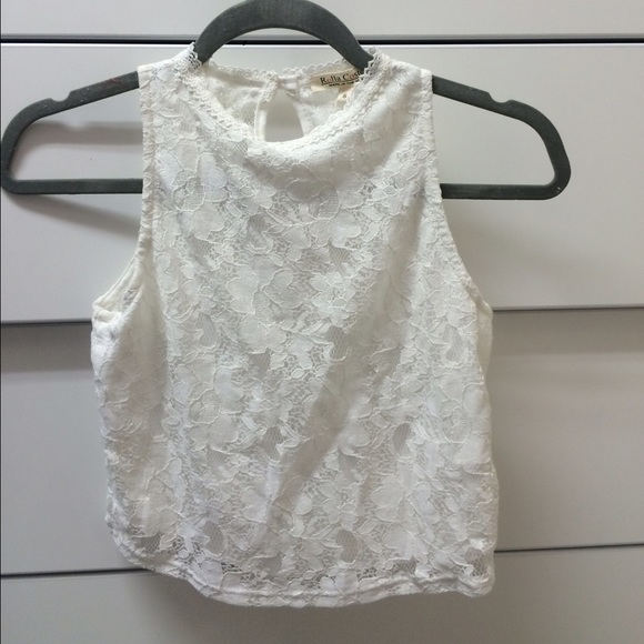 White lace crop top