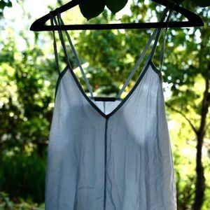 Pale blue, double strapped tank top.