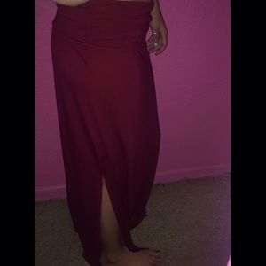 Maroon Maxi Skirt