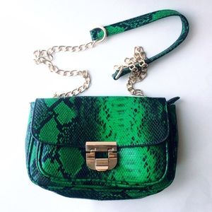 Faux snake luxury cross-body bag