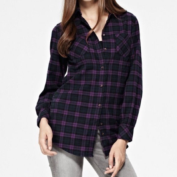 Vintage 90s unisex purple/ blue flannel