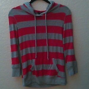Orange and Grey striped hoodie