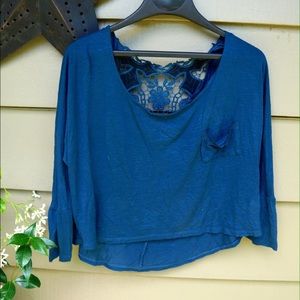 Dark blue crop top.