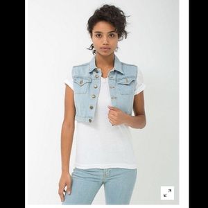 American Apparel denim crop vest