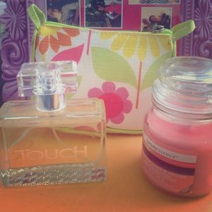 Perfume, a Candle and a little Clinique Pouch