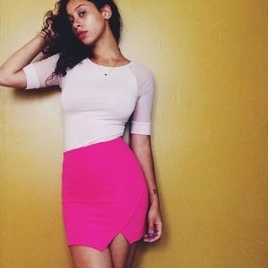 Mesh Sleeve Pale Pink Top