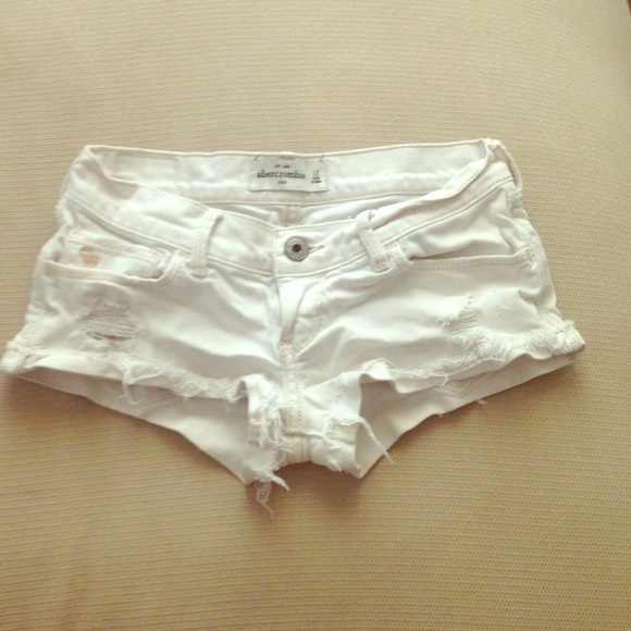A&F White Denim Shorts