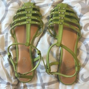 Green flats with studs
