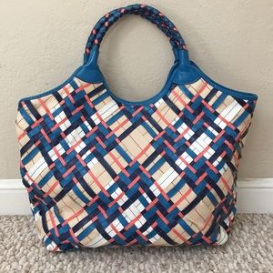London Fog woven leather tote - used once