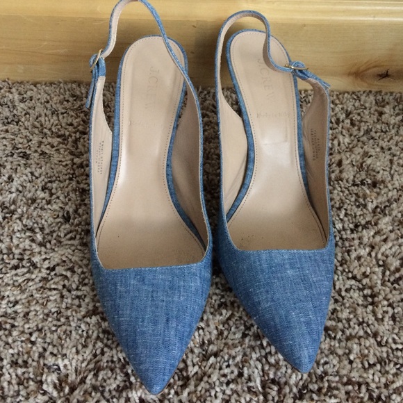 JCrew Collection Chambray Slingback Pumps
