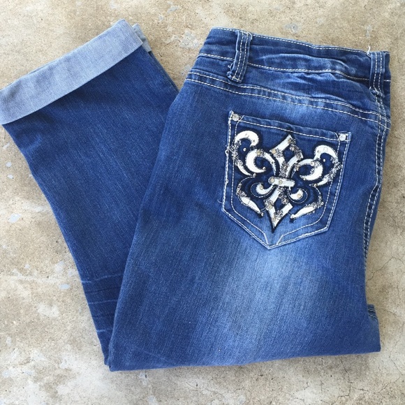 ZCO Sz 20 Waist Capri Pants w/ Bling Pockets