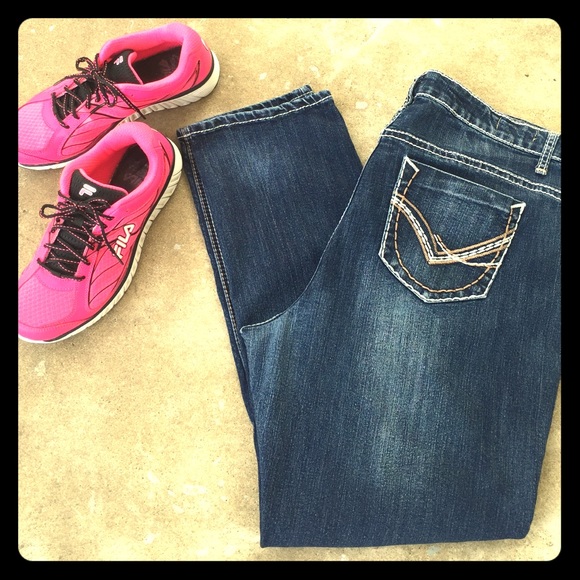 Bongo Plus Straight Leg/Boot Cut Jeans Sz 22W