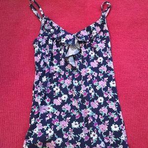 Floral ruffled tank blouse