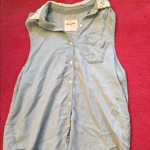 Chambray button down tank