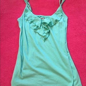 mint green ruffled tank