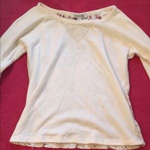 White lace sweatshirt