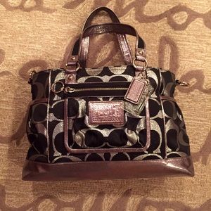 Coach Black and Metallic Shoulder Bag