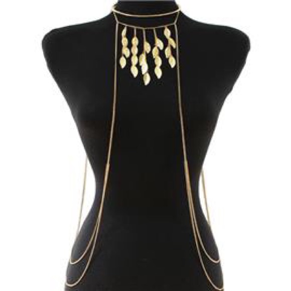 Metal Leaves Body Chain