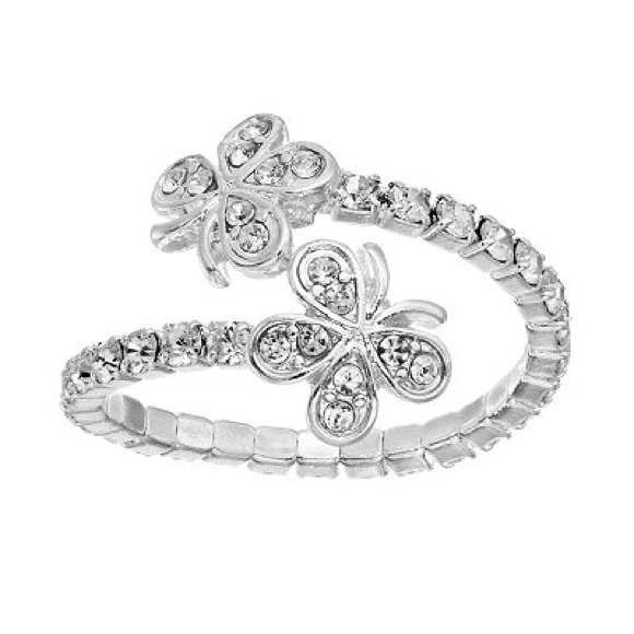 Duchess of Dazzle Crystal Butterfly Coil Ring