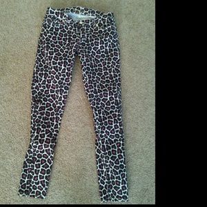 Michael Kors pink & black leopard jeans