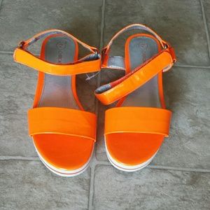 Girls Neon Orange Sandals