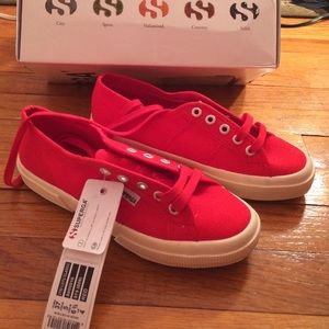 Brand new red original Superga's