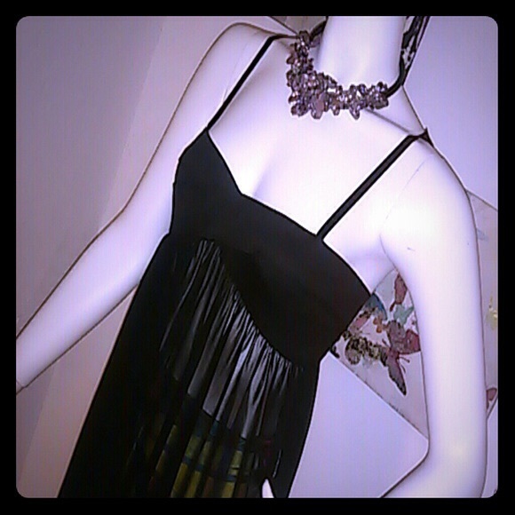 Sheer black top, band aid design absolutely lovely