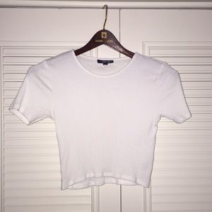 Topshop ribbed crop tee