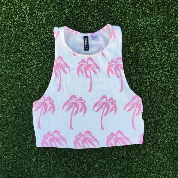 Pink palm tree cotton crop