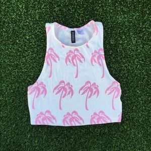 Pink palm tree cotton crop