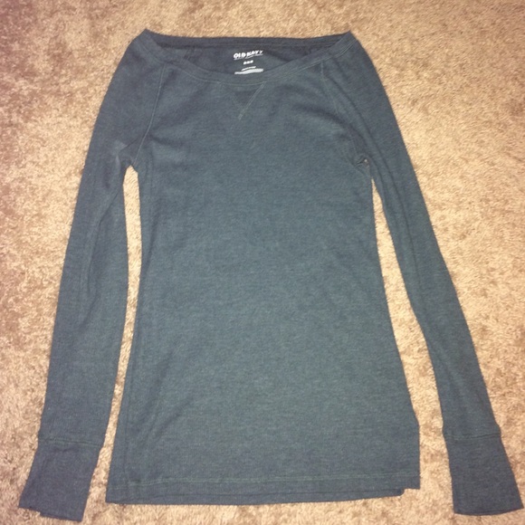 OLD NAVY Thermal Long Sleeve Tshirt in dark teal