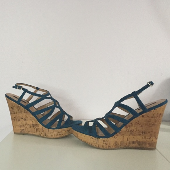 Teal Wedge Sandal