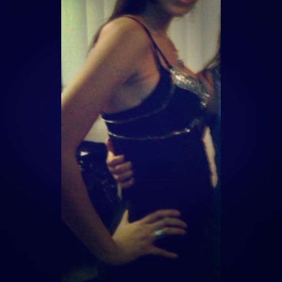 Black Bustier Dress with Sequins