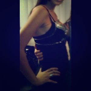 Black Bustier Dress with Sequins