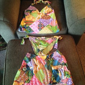Luck Brand 3 piece bathing suit
