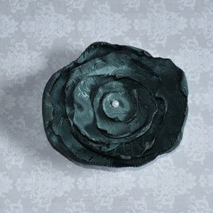 Teal w/paisley accent hand crafted flower clip