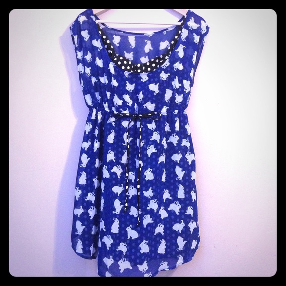 Rabbit dress with polka dots