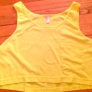 Neon yellow American Apparel crop top