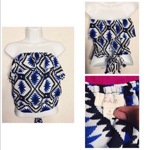 Sleeveless tribal print top