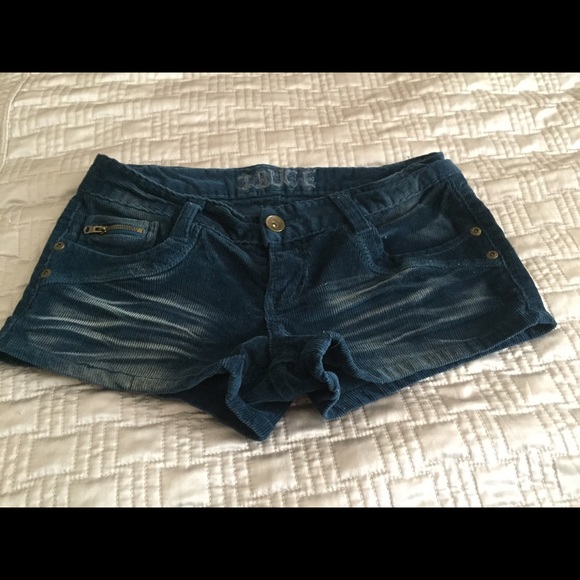 blue corduroy shorts